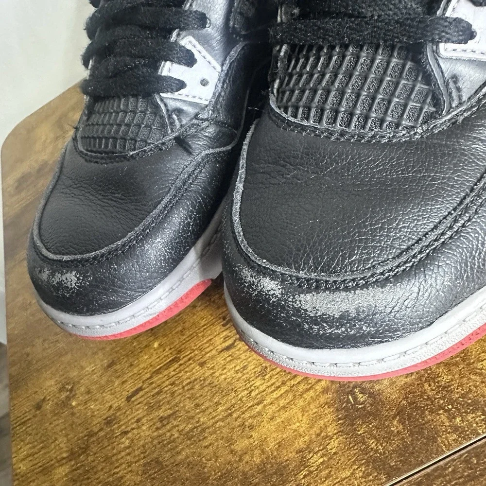 Nike Air Jordan 4 Bred Reimagined Black Cement BQ7669-006 Size PS 3Y